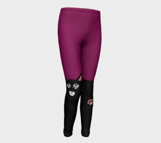 Colour Block Wild Cat Youth Leggings - Pink preview