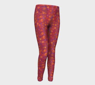 Candy Field, Pink & Orange, Abstract Floral Pattern Youth Leggings   preview
