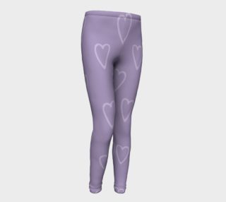 Elongated Hearts on Lavender Leggings - Toddler preview
