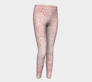 Rose quartz and white swirls doodles Youth Leggings preview