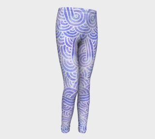 Lavender and white swirls doodles Youth Leggings preview
