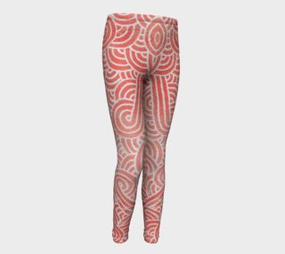 Peach echo and white swirls doodles Youth Leggings preview