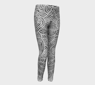 Grey and white swirls doodles Youth Leggings preview