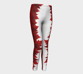 Aperçu de Kid's Canada Leggings Maple Leaf Stretchy Pants