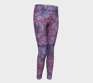 Purple swirls doodles Youth Leggings preview