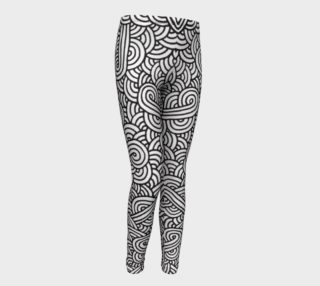 Black and white swirls doodles Youth Leggings preview