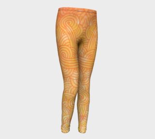 Yellow and orange swirls doodles Youth Leggings preview
