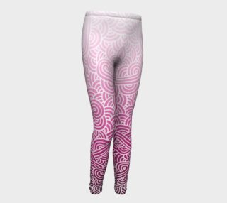 Ombre pink and white swirls doodles Youth Leggings preview