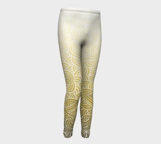 Ombre yellow and white swirls doodles Youth Leggings preview