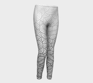 Gradient black and white swirls doodles Youth Leggings preview