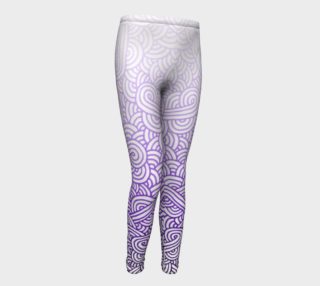 Gradient purple and white swirls doodles Youth Leggings preview