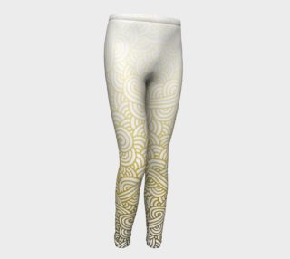 Gradient yellow and white swirls doodles Youth Leggings preview