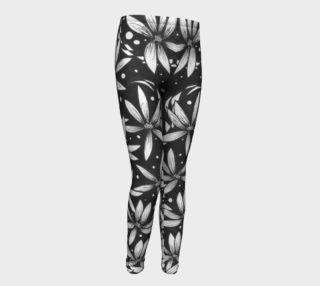 Black and White Floral Girls Leggings preview