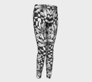 Floral Geometry Checkered Girls Leggings preview