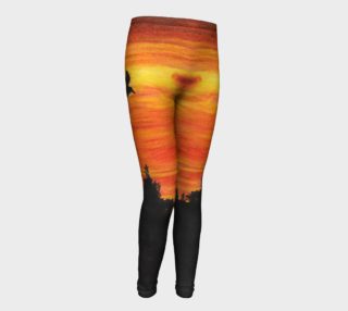 Sunset with bird Youth Leggings preview