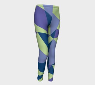Aperçu de Geometric Purple and Green Girls Leggings