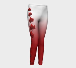 Aperçu de Kid's Canada Leggings - Red & White Stretchy Pants