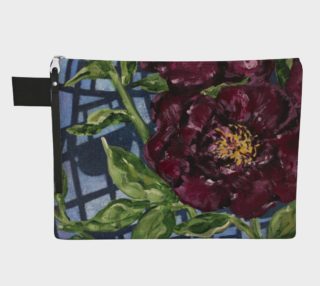 Burgundy Peony Zipper CarryAll preview