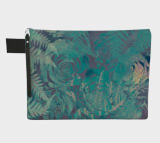 Flowers green  zipper carry all preview