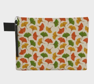 Fall ginkgo biloba leaves pattern Zipper Carry All Pouch preview