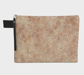 Iced coffee and white swirls doodles Zipper Carry All Pouch preview