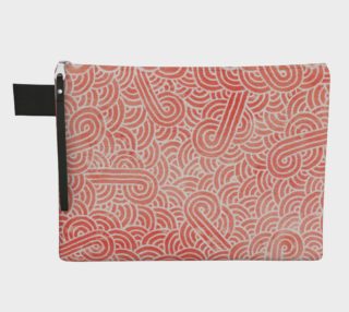 Peach echo and white swirls doodles Zipper Carry All Pouch preview