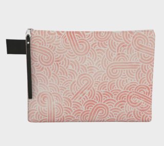 Rose quartz and white swirls doodles Zipper Carry All Pouch preview