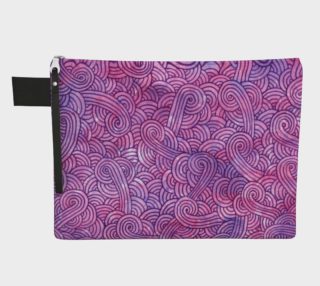 Neon purple and pink swirls doodles Zipper Carry All Pouch preview
