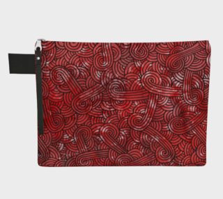 Red and black swirls doodles Zipper Carry All Pouch preview