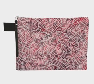 Red and white swirls doodles Zipper Carry All pouch preview