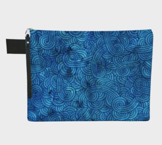 Turquoise blue swirls doodles Zipper Carry All Pouch preview