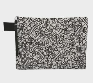 Black and white swirls doodles Zipper Carry All Pouch preview
