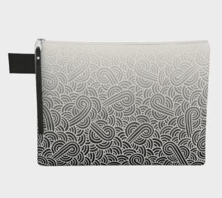 Ombré black and white swirls doodles Zipper Carry All Pouch preview