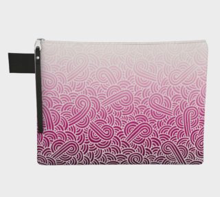 Ombré pink and white swirls doodles Zipper Carry All Pouch preview