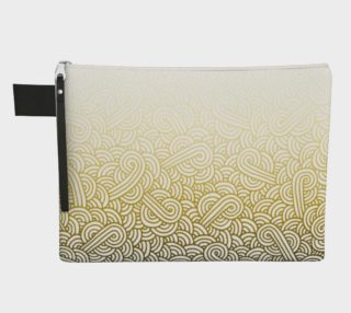 Gradient yellow and white swirls doodles Zipper Carry All Pouch preview