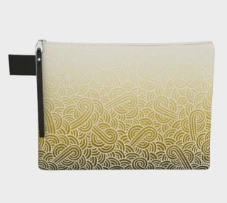 Ombré yellow and white swirls doodles Zipper Carry All Pouch preview