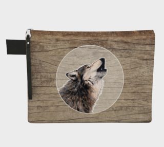 Grey wolf Zipper Carry All Pouch preview