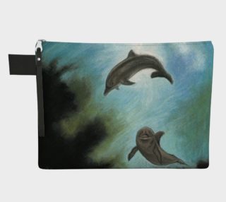 Dolphins underwater Zipper Carry All Pouch preview