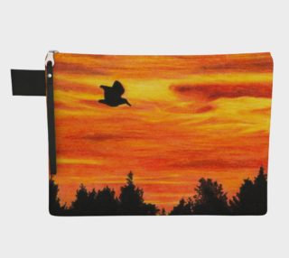 Sunset with bird Zipper Carry All Pouch preview