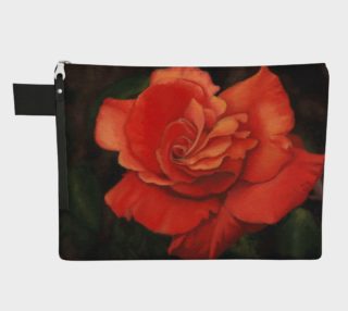Coral rose flower Zipper Carry All Pouch preview