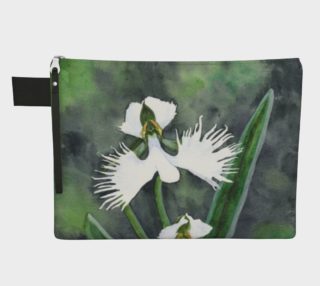 White egret orchid flower Zipper Carry All Pouch preview
