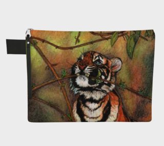 Baby tiger is playing Zipper Carry All Pouch preview