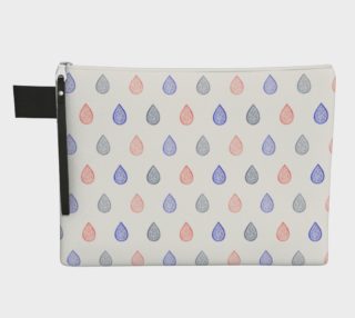Rose quartz, lilac grey and serenity blue raindrops Zipper Carry All Pouch aperçu