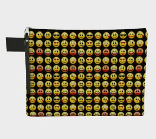Emoji Faces Black Background Zipper Carry All, AOWSGD preview