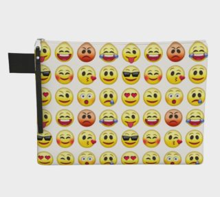 Aperçu de Big Emoji Faces White Background Zipper Carry All, AOWSGD