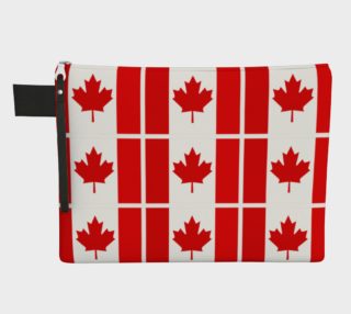 Flag of Canada with Red and Maple Pattern Zipper Carry All Bag, AOWSGD preview