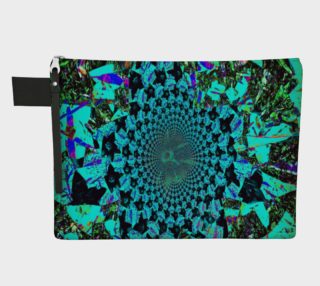 Turquoise Flower Fractal and Kaleidoscope Art Zipped Carry All Bag preview