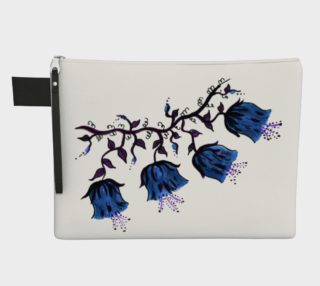 Blue Canterbury Bells on Vine Flowers Zipper Carry All Bag, AOWSGD preview