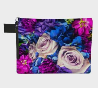 Rose Bouquet in Blues and Purples Zipped Carry All Bag preview