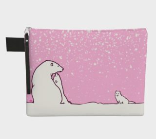 Polar bear family and the arctic fox, pink preview